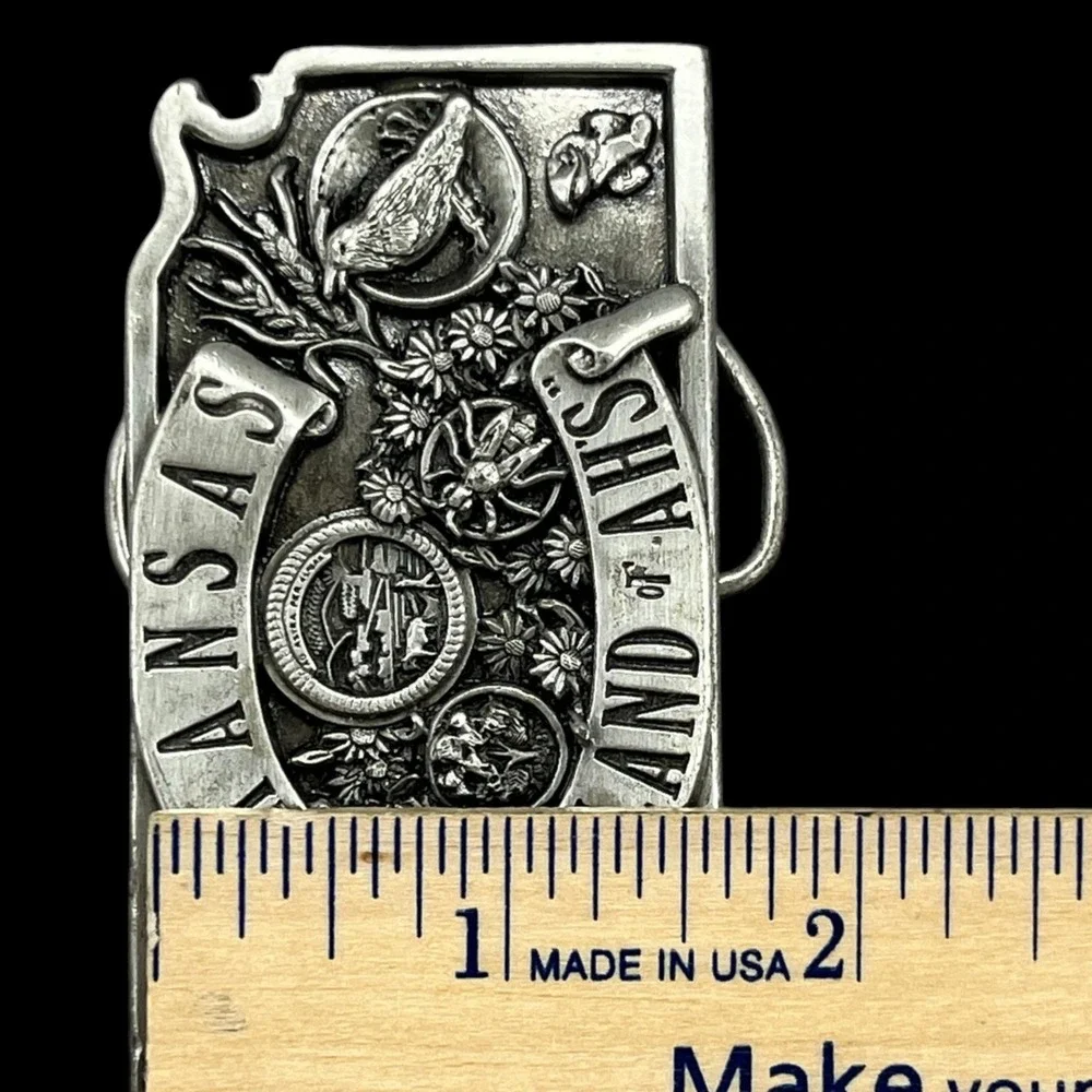 Belt Buckle Vintage Kansas S&S Buckle Co Land of Ah's Limited Edition No 858 USA
